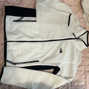 The North Face White and Black Fleece Jacket